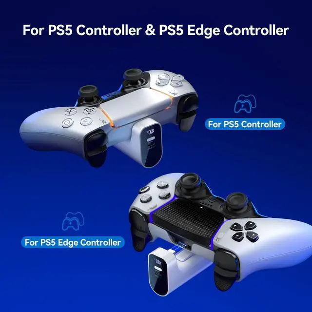 Alt view image 6 of 7 - Charger for PS5 Controller, Battery Pack for PlayStation DualSense & Edge