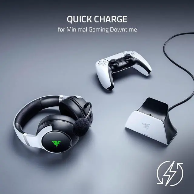 Alt view image 2 of 6 - Quick Charging Stand for PlayStation 5: Charge - Curved Cradle Design Matches PS5 DualSense Wireless Controller One-Handed Navigation USB Powered White (Controller Sold Separately)