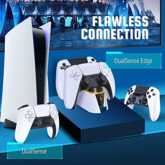 Alt view image 4 of 7 - PS5 Controller Charger Station for 2 DualSense Controllers, Black