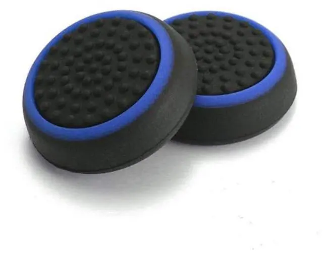 Main image of Silicone Thumb Stick Joystick Cap Analog Grip Thumbsticks Cap Cover Case for Switch NS Controller (Black-Blue)