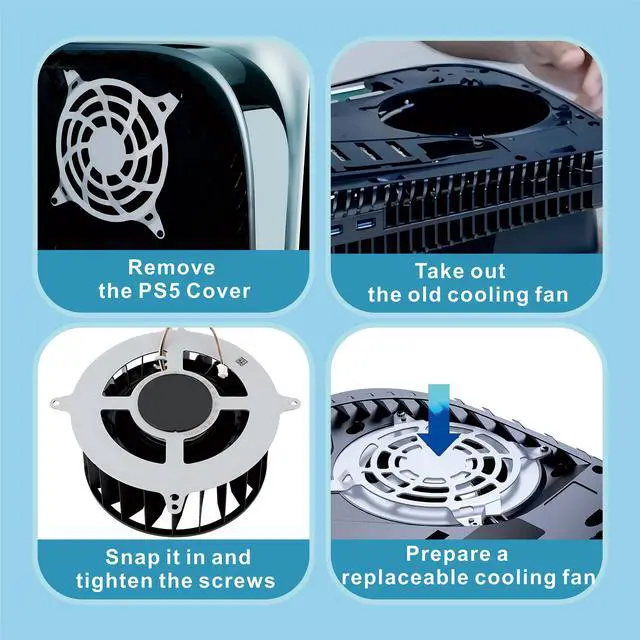 Alt view image 4 of 7 - MPS5 Replacement of Internal Cooling Fan for Sony PS5 Cooling Fan PlayStation 5 PS5 Series 23 Blades 12V 2.15A Silence Cooler PS5 CPU Cooling Fan (with T8 Screwdriver Accessories)