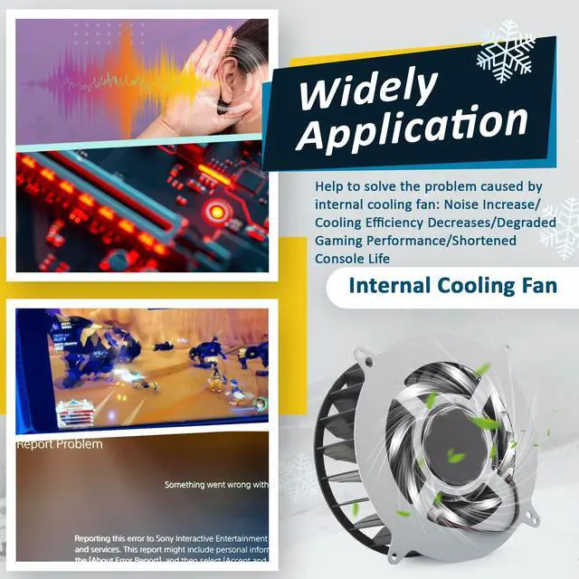 Alt view image 2 of 7 - Internal Cooling Fan Replacement for Sony PlayStation 5 PS5 23 Blades Fan 17 Blades Fan Cooler PS5 CPU Cooling Fan with T8 Screwdriver