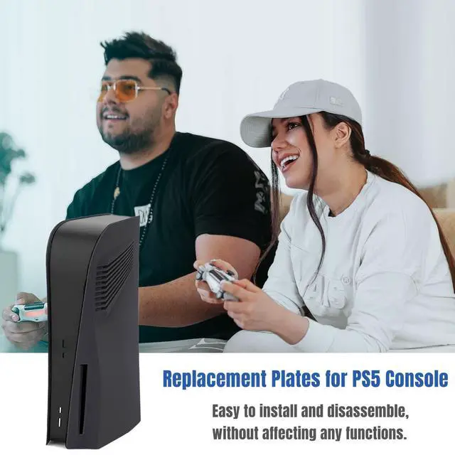 Alt view image 7 of 7 - Disc Edition Face Plates with Cooling Vents Cover Skins Shell Panels for PS5 Console, Accessories for PlayStation 5 Protective Shell Replacement Faceplate (Black)