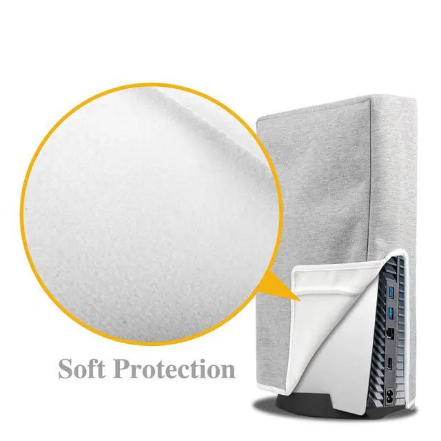 Alt view image 3 of 6 - Console Dust Cover PS5 Dust Protector Custom Designed for PlayStation 5 Console Disc Edition & Digital Edition with Thick Cotton Precision Cut Easy Access Cable Port