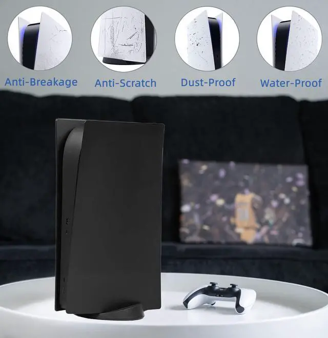 Alt view image 5 of 7 - Digital Edition Face Plates Cover Skins Shell Panels for PS5 Console, Accessories for PlayStation 5 Protective Shell Replacement Faceplate (Black)