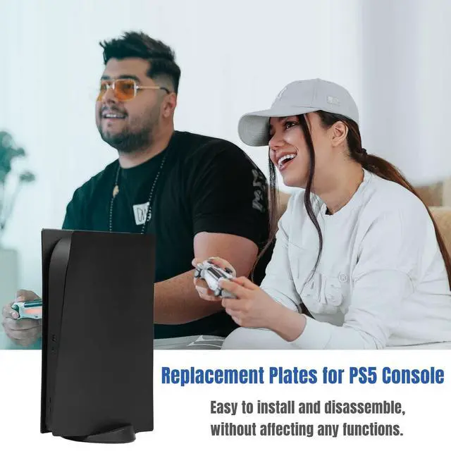 Alt view image 6 of 7 - Digital Edition Face Plates Cover Skins Shell Panels for PS5 Console, Accessories for PlayStation 5 Protective Shell Replacement Faceplate (Black)