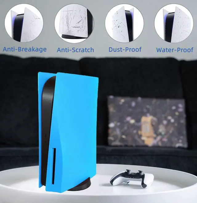 Alt view image 6 of 7 - Disc Edition Face Plates Cover Skins Shell Panels for PS5 Console, Accessories for PlayStation 5 Protective Replacement Faceplates Dustproof Anti-Scratch (Starlight Blue)