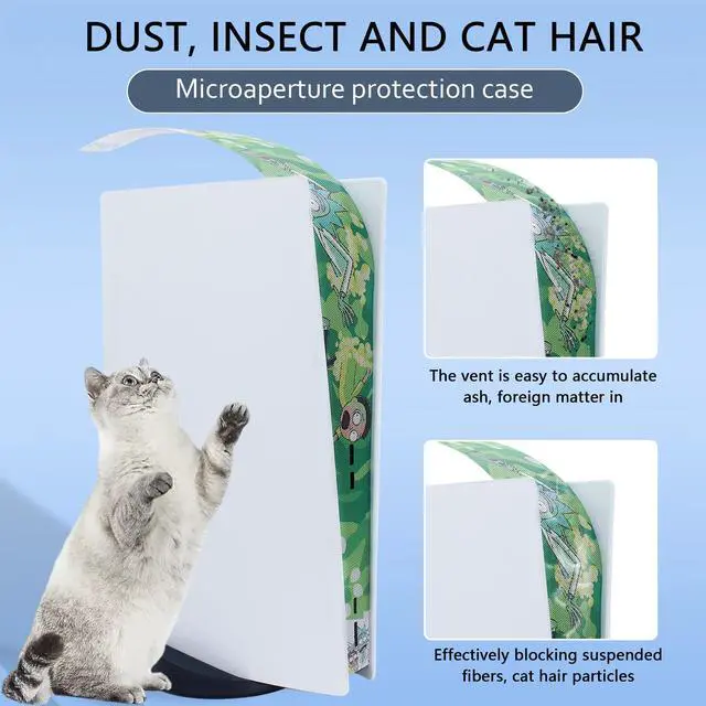 Alt view image 2 of 7 - New Version 2.0 Dust Cover Net for PS5 Console, PS5 Heatsink Barrier Pets Hair Anti-dust Cover Dustproof for PlayStation 5 (RUIKE)