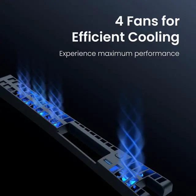 Alt view image 3 of 7 - Cooling Fan for PS5 Slim, 4-Fan Cooler with Auto Speed USB3.0