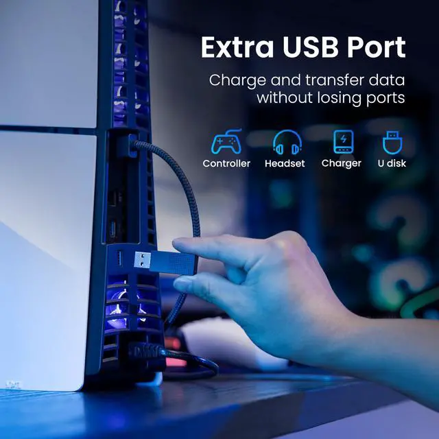 Alt view image 6 of 7 - Cooling Fan for PS5 Slim, 4-Fan Cooler with Auto Speed USB3.0