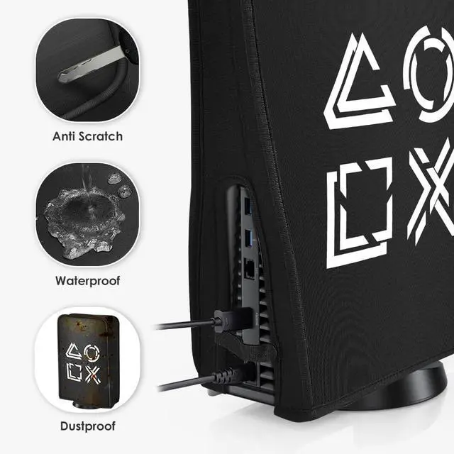 Alt view image 4 of 7 - Dust Cover for PS5 Pro/PS5/PS5 Slim Protectors Cover for Game Console Case Skin Waterproof Washable Dust Sleeve for PS5 Pro/PS5/PS5 Slim Accessories Soft Neat Lining Dust Guard Black
