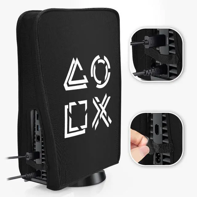 Alt view image 5 of 7 - Dust Cover for PS5 Pro/PS5/PS5 Slim Protectors Cover for Game Console Case Skin Waterproof Washable Dust Sleeve for PS5 Pro/PS5/PS5 Slim Accessories Soft Neat Lining Dust Guard Black