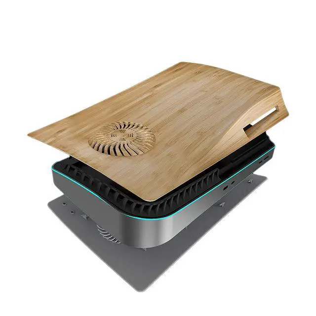 Alt view image 3 of 7 - Cover Plates with Cooling Vent for PS5 Disc Edition Console, Accessories for PlayStation 5 Face Plates Side Panels Shell Replacement Protective Faceplates (Wood Grain)