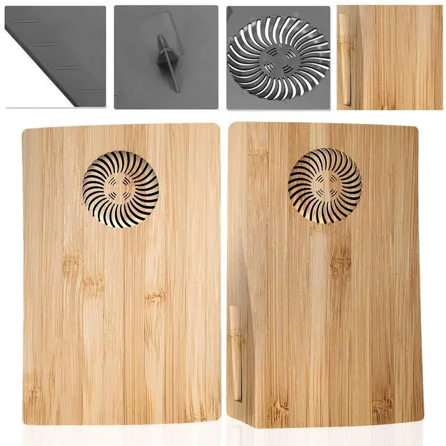 Alt view image 4 of 7 - Cover Plates with Cooling Vent for PS5 Disc Edition Console, Accessories for PlayStation 5 Face Plates Side Panels Shell Replacement Protective Faceplates (Wood Grain)