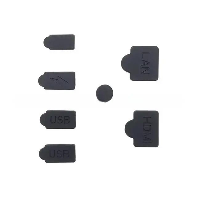 Alt view image 7 of 7 - PS5 Silicone Dust Plugs Set,PS5 Pro/Slim USB HDMI Interface Anti-dust Cover Dustproof Plug for PlayStation 5 Console Accessories-7Pcs(Black)