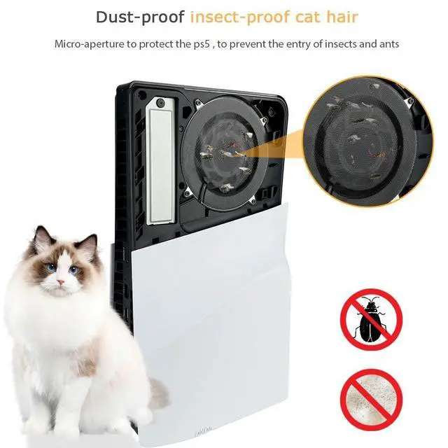 Alt view image 2 of 7 - Metal PS5 Slim Dust Cover Protector, 4 Pack Fan Dustproof Filter Mesh, High-Density Breathable Mesh Dust Cover for PS5 Cooling Fan, Compatible with Digital & Disc Edition (Black)