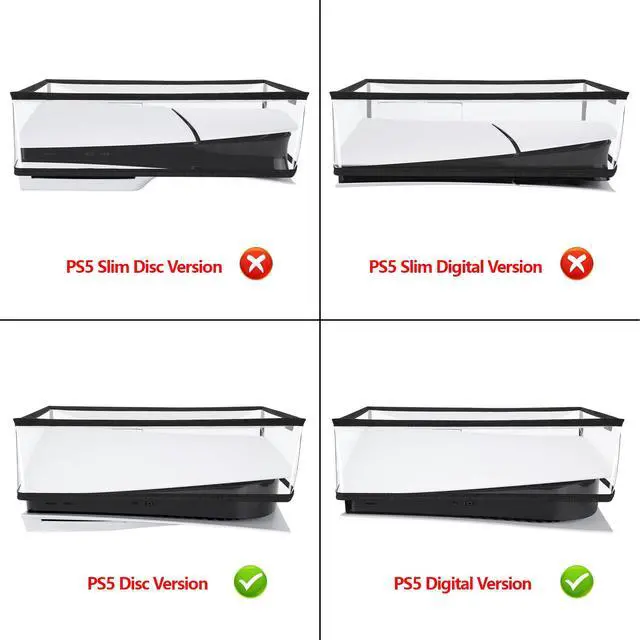 Alt view image 2 of 7 - Horizontal Transparent Dust Cover for ps5, Waterproof Dust Guard, Anti Scratch Dust Proof Cover Sleeve for ps5 Console Digital Edition & Disc Edition
