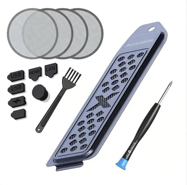 Main image of PS5 Dust Protection and Cooling Kit, Premium Mesh Filter System with Port Plugs, High-Density Breathable Design for PlayStation 5 Pro and Slim Models, Grey