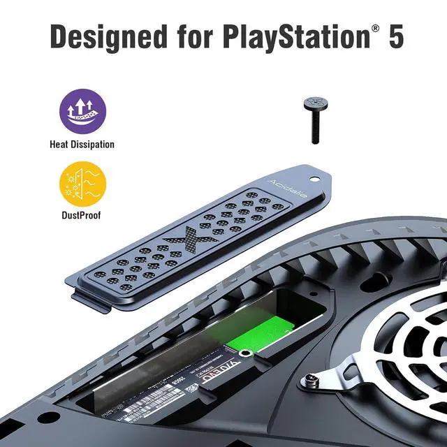Alt view image 2 of 6 - PS5 Dust Protection and Cooling Kit, Premium Mesh Filter System with Port Plugs, High-Density Breathable Design for PlayStation 5 Pro and Slim Models, Grey