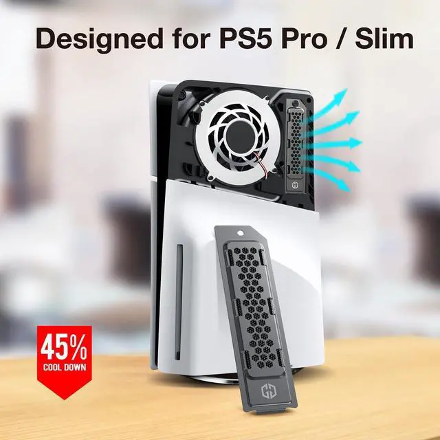 Alt view image 2 of 7 - Metal Heat Dissipation Cover for PS5 Pro PS5 Slim M.2 SSD Expansion Slot | Fit for PS5 NVMe SSD w/Heatsink | New Breathable Cellular Hole | Cooling and Dust Proof | Black (PS5 Pro/Slim)
