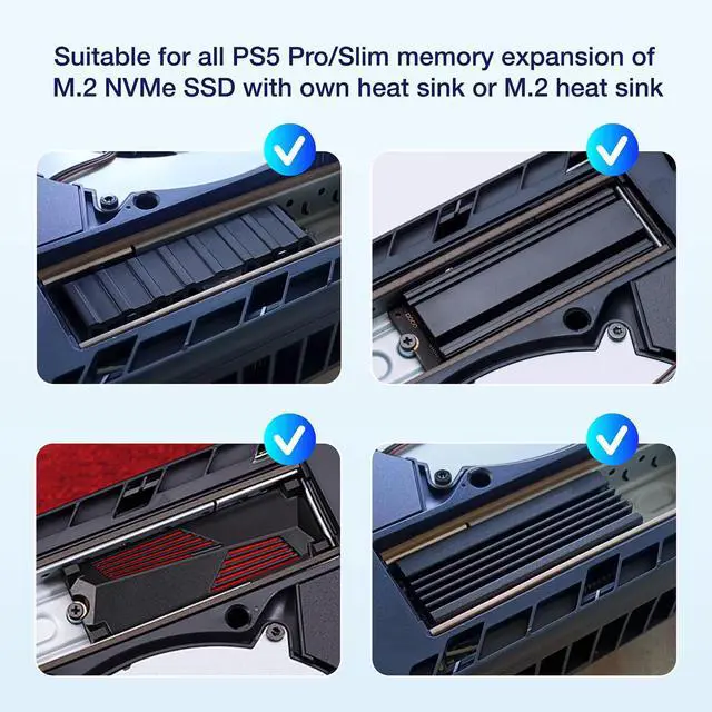 Alt view image 5 of 7 - Metal Heat Dissipation Cover for PS5 Pro PS5 Slim M.2 SSD Expansion Slot | Fit for PS5 NVMe SSD w/Heatsink | New Breathable Cellular Hole | Cooling and Dust Proof | Black (PS5 Pro/Slim)
