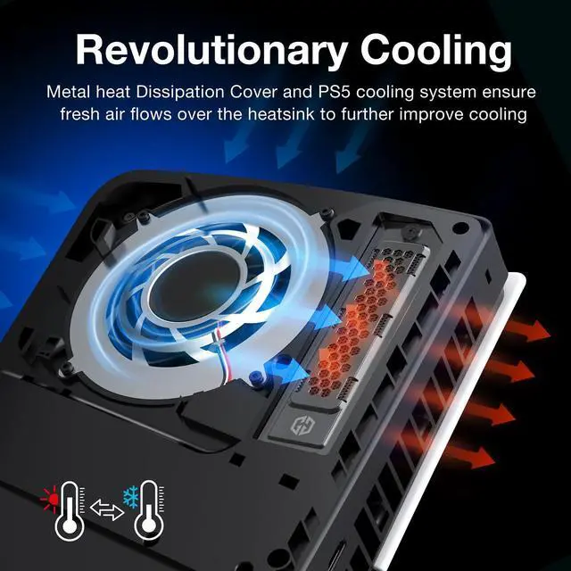 Alt view image 6 of 7 - Metal Heat Dissipation Cover for PS5 Pro PS5 Slim M.2 SSD Expansion Slot | Fit for PS5 NVMe SSD w/Heatsink | New Breathable Cellular Hole | Cooling and Dust Proof | Black (PS5 Pro/Slim)