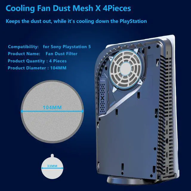 Alt view image 2 of 6 - PS5 dust Cover Set,High-Density Mesh Kit with Cleaning Brush,Heatsink Barrier,for Slim Accessories Compatible with PlayStation 5 Digital