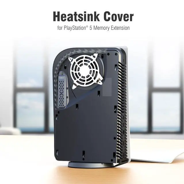 Alt view image 2 of 7 - Metal Cooling and Dust Proof Cover for PlayStation 5 M.2 SSD Expansion Slot,Suitable for All PS5 M.2 NVMe SSD Heatsink,New Breathable HoleGrey