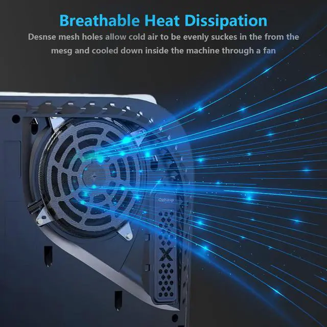 Alt view image 4 of 6 - PS5 dust Cover Set,High-Density Mesh Kit with Cleaning Brush,Heatsink Barrier,for Slim Accessories Compatible with PlayStation 5 Digital