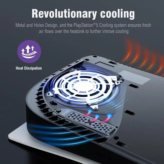 Alt view image 4 of 7 - Metal Cooling and Dust Proof Cover for PlayStation 5 M.2 SSD Expansion Slot,Suitable for All PS5 M.2 NVMe SSD Heatsink,New Breathable HoleGrey