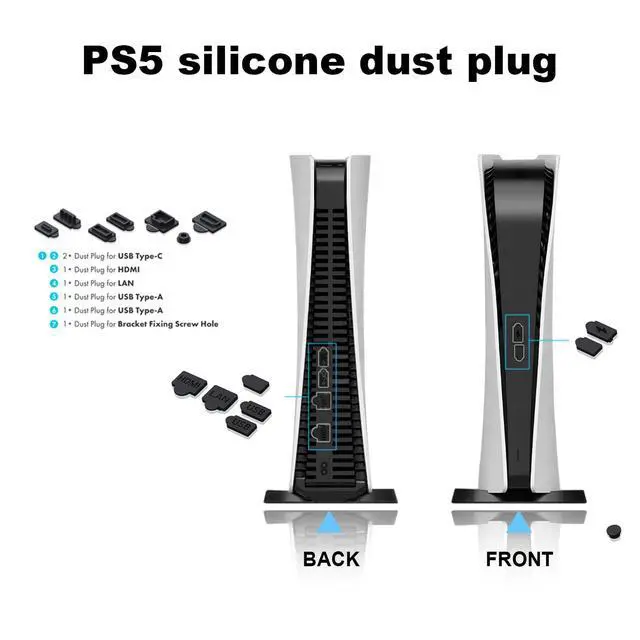 Alt view image 3 of 7 - PS5 M.2 SSD Heatsink Cover & Dust Protection Kit Vented Metal Expansion Slot Cooling Plate for PS5 M.2 NVMe SSD Includes Fan Mesh Filters, Silicone Port Plugs & Exclusive Decals (Black)