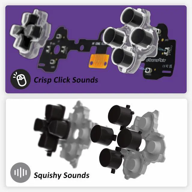 Alt view image 5 of 7 - Face Buttons Clicky Kit for PS5 Edge Controller, Custom Tactile Dpad Action Buttons for PS5 Edge Controller D-pad X Circle Square Triangle Keys Mouse Click Kit - Without Gamepad