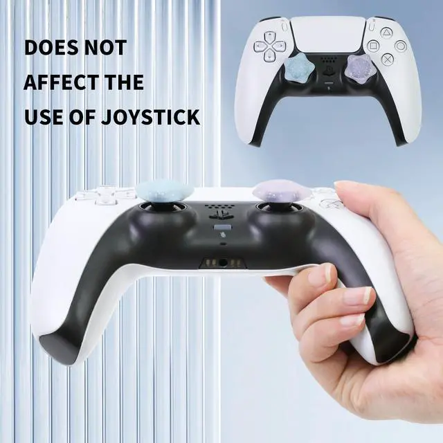 Alt view image 3 of 7 - Glitter Star Switch 2 Joycon Thumb Grips Caps, 4 PCS Cute Kawaii 3D Silicone Analog Thumbstick Button Cover for PS5/PS4, Xbox Series X/S, Xbox One, Switch PRO Controller Joystick Caps