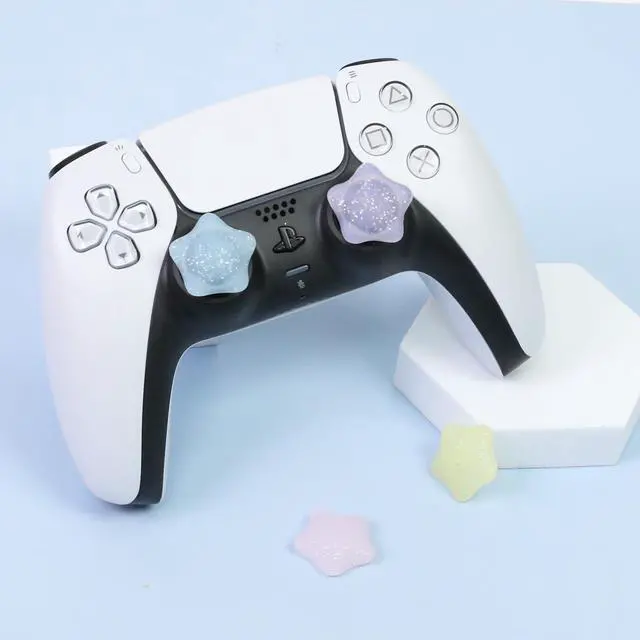 Alt view image 7 of 7 - Glitter Star Switch 2 Joycon Thumb Grips Caps, 4 PCS Cute Kawaii 3D Silicone Analog Thumbstick Button Cover for PS5/PS4, Xbox Series X/S, Xbox One, Switch PRO Controller Joystick Caps