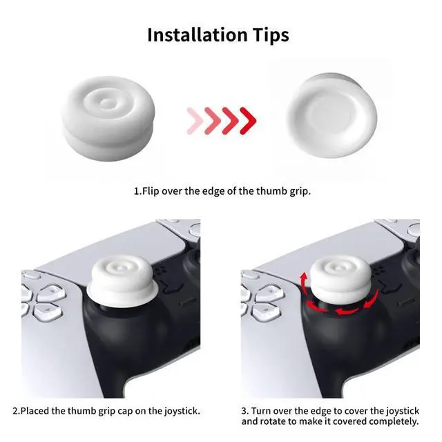 Alt view image 4 of 7 - Thumbs Cushion Caps Thumb Grips for ps5 ps4, Thumbstick Grip Cover Joystick Caps for Xbox Series X/S, Xbox One, Elite Series 2, Switch 2 Pro Controller - Puff Cloud Texture Design Black