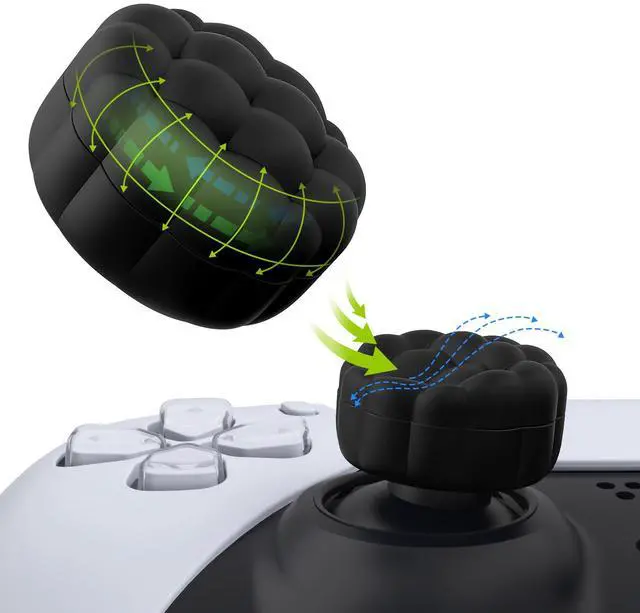 Main image of Thumbs Cushion Caps Thumb Grips for ps5 ps4, Thumbstick Grip Cover Joystick Caps for Xbox Series X/S, Xbox One, Elite Series 2, Switch 2 Pro Controller - Puff Cloud Texture Design Black