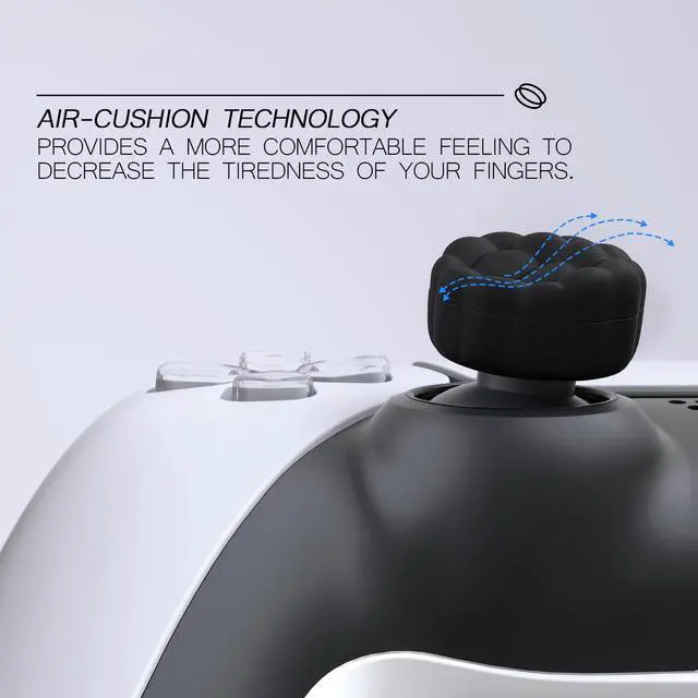 Alt view image 2 of 7 - Thumbs Cushion Caps Thumb Grips for ps5 ps4, Thumbstick Grip Cover Joystick Caps for Xbox Series X/S, Xbox One, Elite Series 2, Switch 2 Pro Controller - Puff Cloud Texture Design Black
