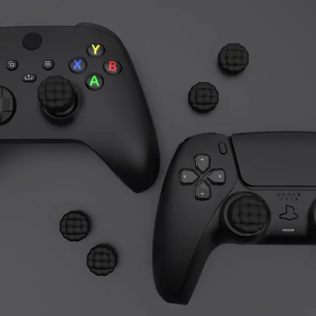 Alt view image 7 of 7 - Thumbs Cushion Caps Thumb Grips for ps5 ps4, Thumbstick Grip Cover Joystick Caps for Xbox Series X/S, Xbox One, Elite Series 2, Switch 2 Pro Controller - Puff Cloud Texture Design Black