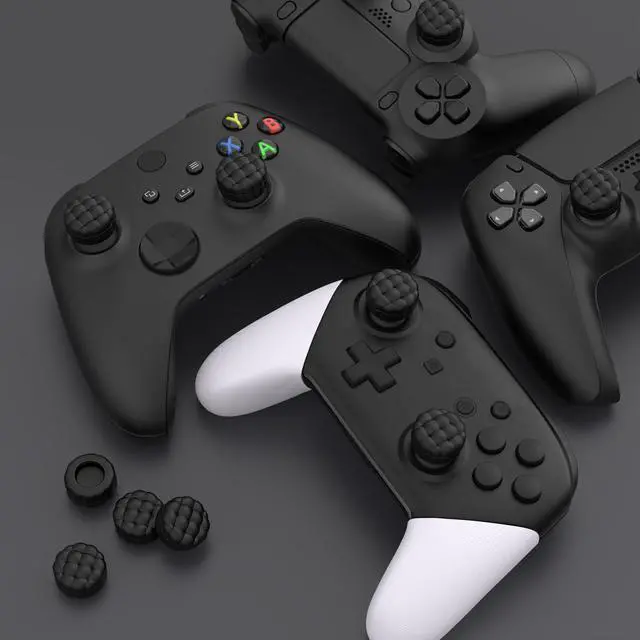 Alt view image 6 of 7 - Thumbs Cushion Caps Thumb Grips for ps5 ps4, Thumbstick Grip Cover Joystick Caps for Xbox Series X/S, Xbox One, Elite Series 2, Switch 2 Pro Controller - Puff Cloud Texture Design Black