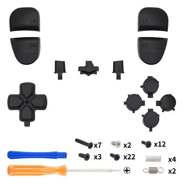 Alt view image 2 of 3 - Replacement Full Set Buttons Compatible with ps5 Edge Controller, Black D-pad Share Options Home Face Buttons R1 L1 R2 L2 Triggers Compatible with ps5 Edge Controller - Without Controller