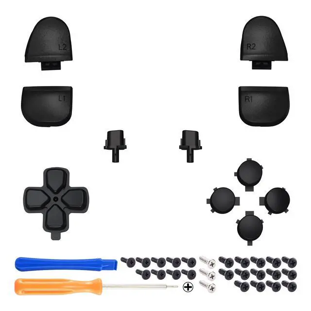Alt view image 3 of 4 - Replacement D-pad R1 L1 R2 L2 Triggers Share Options Face Buttons, Black Full Set Buttons Compatible with ps5 Controller BDM-030 BDM-040 BDM-050 BDM-060 - Controller NOT Included