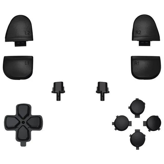 Alt view image 4 of 4 - Replacement D-pad R1 L1 R2 L2 Triggers Share Options Face Buttons, Black Full Set Buttons Compatible with ps5 Controller BDM-030 BDM-040 BDM-050 BDM-060 - Controller NOT Included