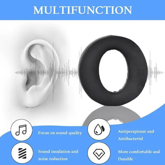 Alt view image 4 of 7 - Pulse 3D Earpads Cushions Replacement for Sony PlayStation 5 Pulse 3D PS5 Headset,PS5 Cooling Gel Ear Pads Replacement Ear Cushions,Ear Cups Accessories with Noise Isolation Foam(Black)