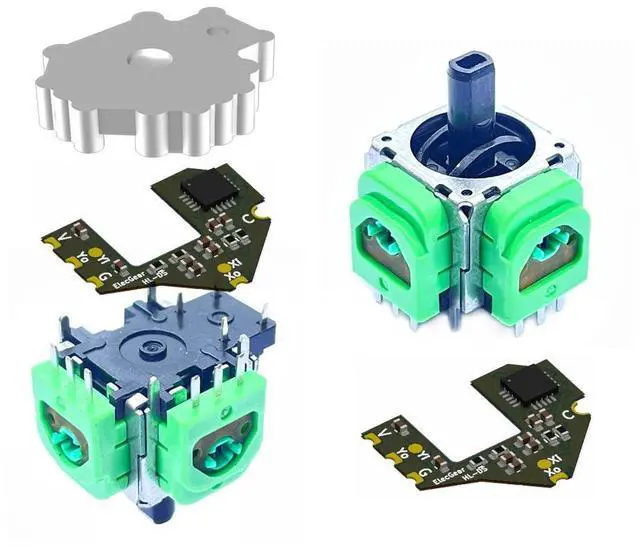 Main image of 2x TMR Joystick and Desoldering Heating Plate Replacement for PS5 Edge Controller, Calibration PCB, TMR Hall Control Stick and Soldering Wick Repair Tools (TMR-DSE)