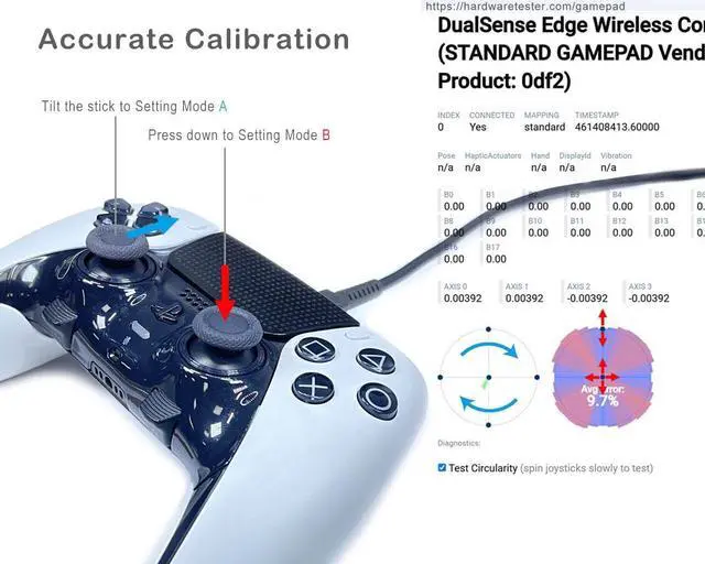 Alt view image 5 of 6 - 2x TMR Joystick and Desoldering Heating Plate Replacement for PS5 Edge Controller, Calibration PCB, TMR Hall Control Stick and Soldering Wick Repair Tools (TMR-DSE)