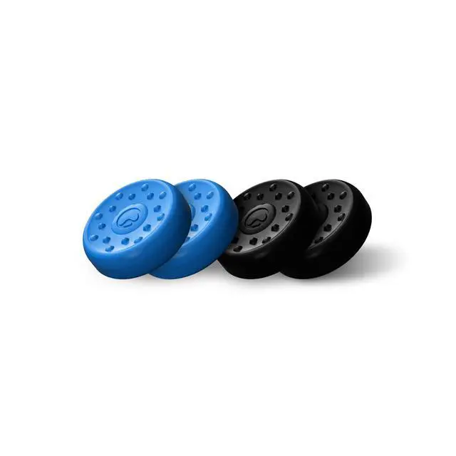 Alt view image 4 of 5 - No-Slip Thumb Grips for PlayStation 5 (PS5) and PlayStation 4 (PS4) Controller | 4 Pack | Blue and Black