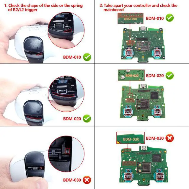 Alt view image 2 of 4 - Replacement D-pad R1 L1 R2 L2 Triggers Share Options Face Buttons, Chameleon Purple Blue Full Set Buttons Compatible with ps5 Controller BDM-010 & BDM-020