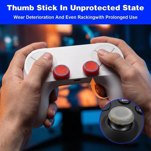 Alt view image 4 of 7 - Controller Thumb Grips for PS5 PS4, 10 Pairs Silicone Joystick Caps Replacement, Anti-Slip Thumbstick Grips Covers with Full Protection, PS5 Controller Accessories