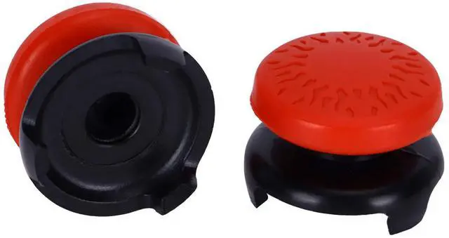 Main image of 2Pcs Thumbstick for 3D Texture Thumb Grip Stick Joystick Thumbstick for PS 5 Controller Red