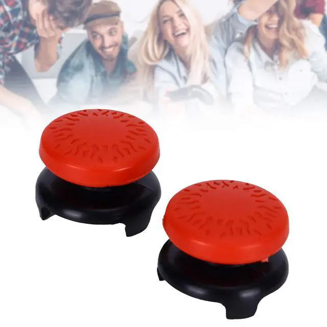 Alt view image 4 of 7 - 2Pcs Thumbstick for 3D Texture Thumb Grip Stick Joystick Thumbstick for PS 5 Controller Red